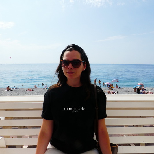 Monte Carlo Monaco Oversized Beach T-shirt Noir