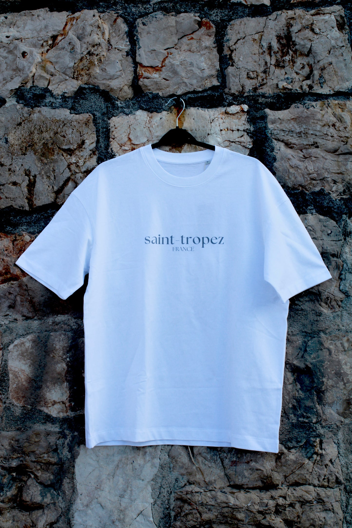 Saint-Tropez France Oversized Beach T-Shirt White
