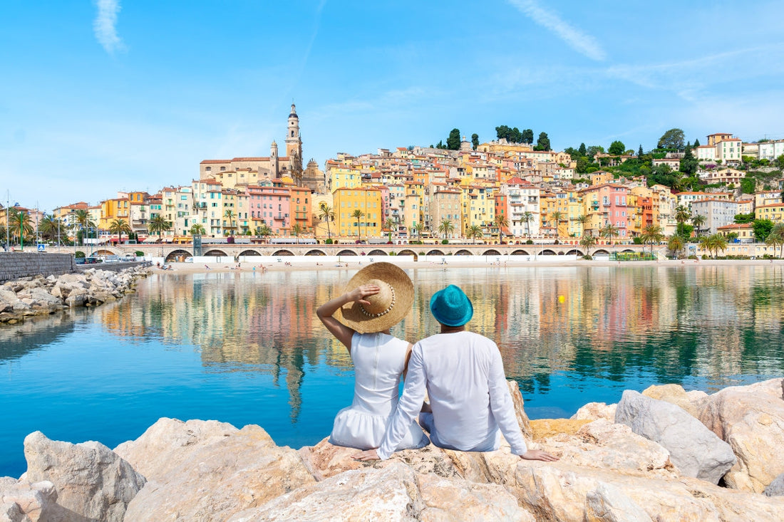 Couple near the French Riviera Beach